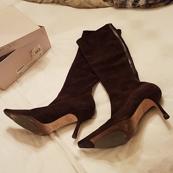 Jimmy Choo Shoes - Jimmy Choo Brown Suede Boots Size 37.5